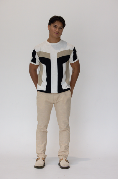 Geometric crew neck knitted T-Shirt