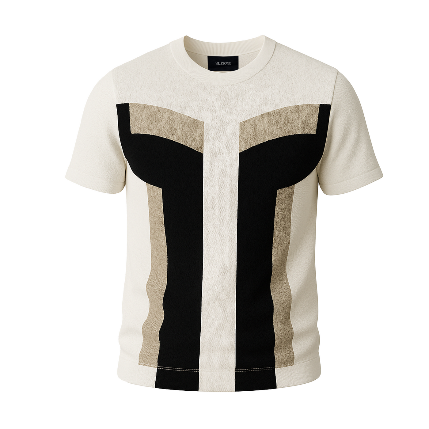 Geometric crew neck knitted T-Shirt