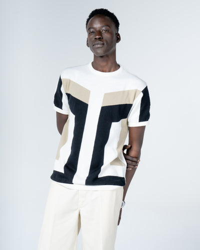 Geometric crew neck knitted T-Shirt