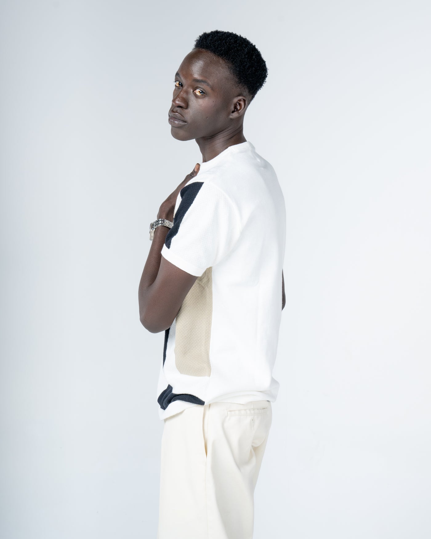 Geometric crew neck knitted T-Shirt