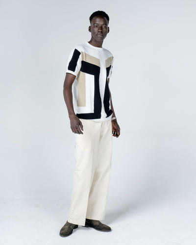 Geometric crew neck knitted T-Shirt